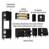 Cocina Integral 260cm Negro Reims Madesa 04