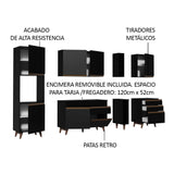 Cocina Integral 260cm Negro Reims Madesa 05
