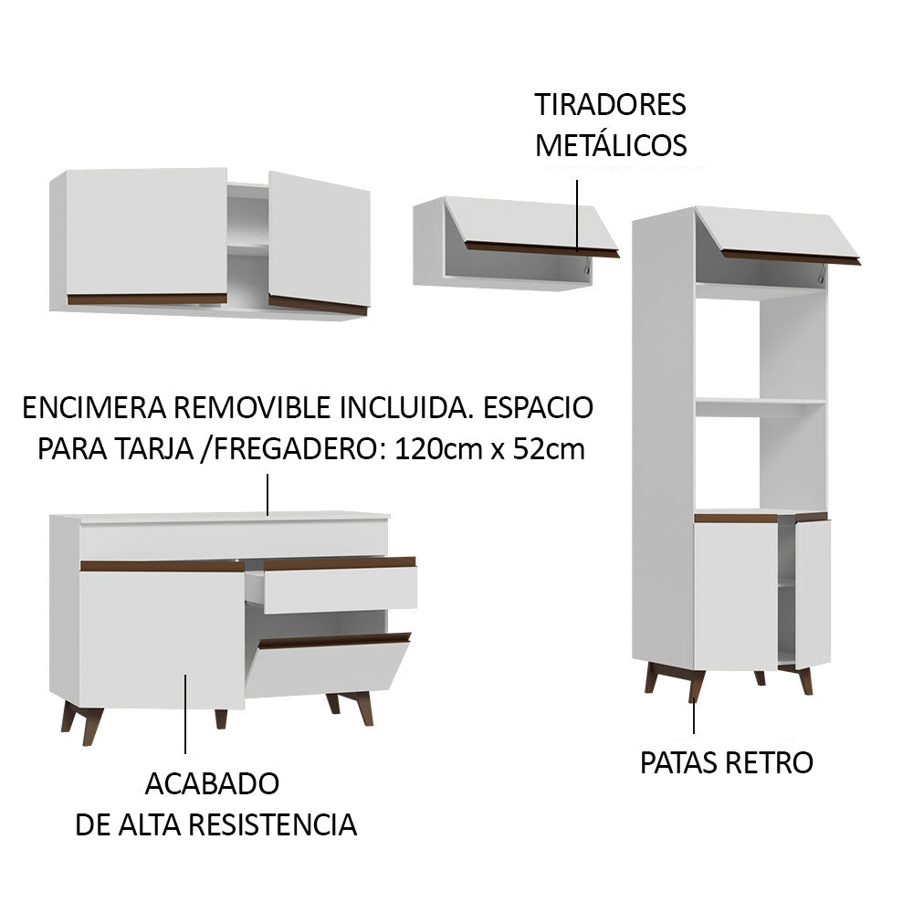 Cocina Integral 260 cm Blanco Reims 09