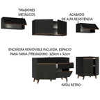 Cocina Integral 260 x 52 cm 8 Puertas 1 Cajón Negro Reims Madesa 10