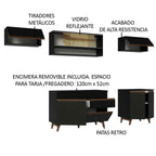 Cocina Integral 260 x 52 cm 8 Puertas 1 Cajón Negro Reims Madesa 11