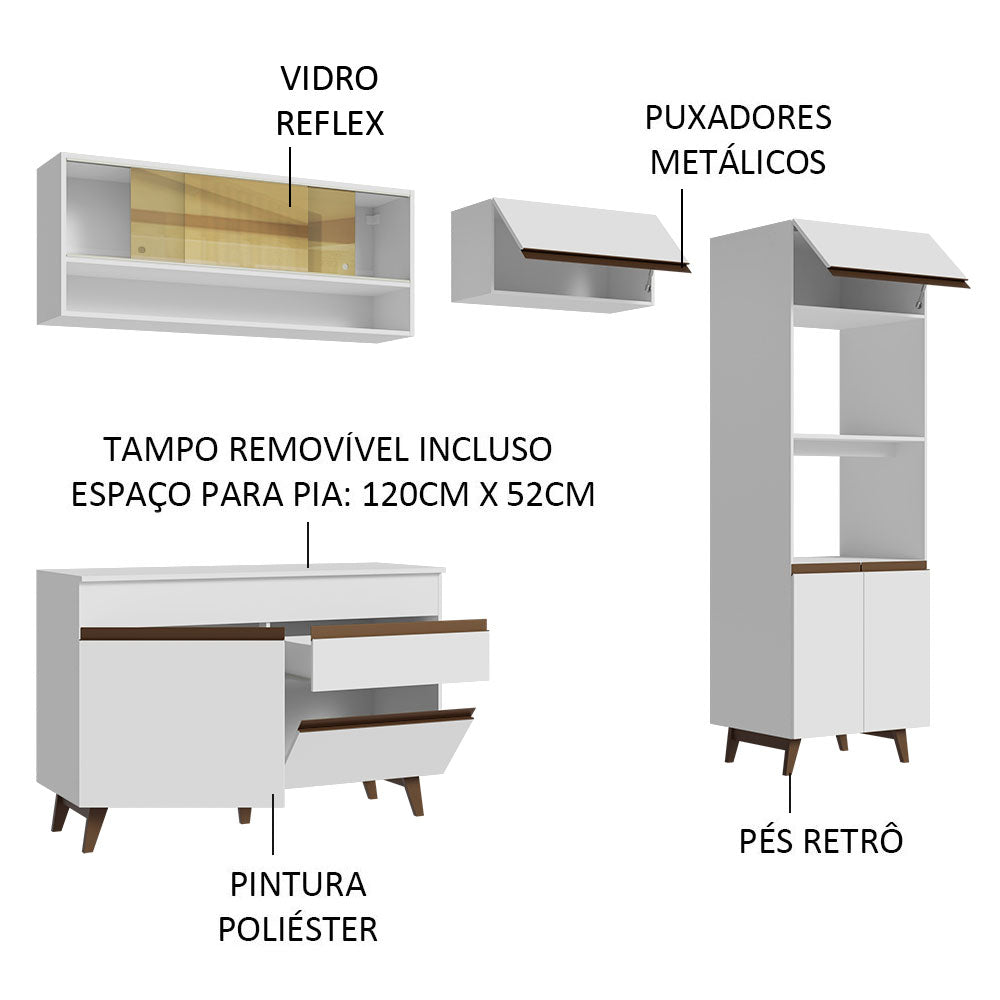 Cocina Integral 260cm Blanco Reims 12