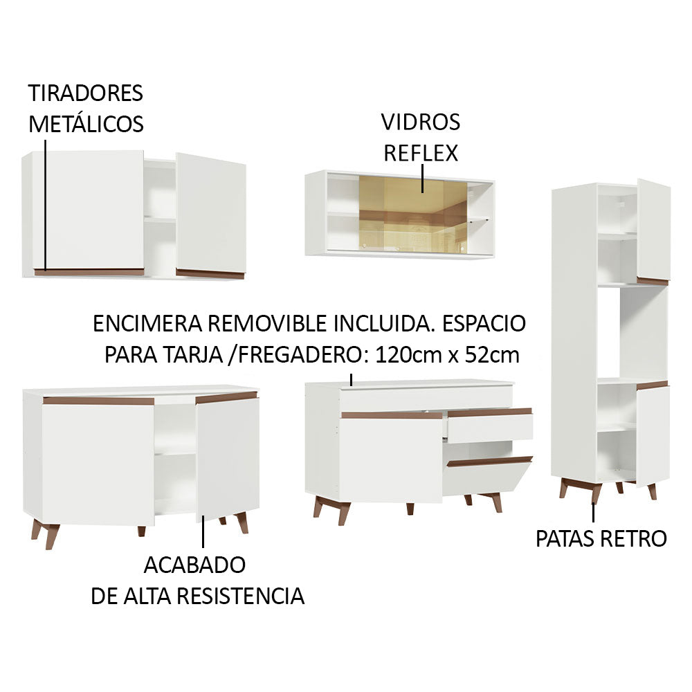 Cocina Integral 300cm Blanco Reims Madesa 01