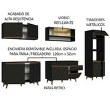 Cocina Integral 310cm Negro Reims 02