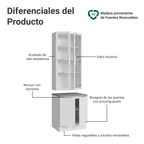 Kit Gabinete Bajo 2 Puertas y Vitrina 70 cm Blanco Stella Madesa