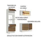 Cocina Compacta 180 cm Con Mueble para Horno Blanco/Marrón Topázio Madesa