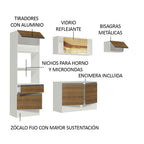 Cocina Integral 240 cm Con Mueble para Horno Blanco/Marrón Topázio Madesa