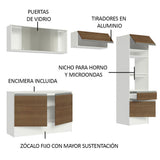 Cocina Integral 260cm Blanco/Marrón Topazio 01