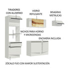 Cocina Integral 240 cm Con Mueble para Horno Blanco Topázio Madesa