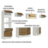 Cocina Integral 300cm Blanco/Marrón Diamante 02