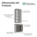 Combo Gabinete + Vitrina 70 cm Blanco/Gris Vik Madesa 01