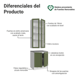Combo Gabinete + Vitrina 70 cm Blanco/Verde Vik Madesa 01