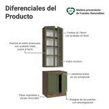 Combo Gabinete + Vitrina 70 cm Marrón/Verde Vik Madesa 01