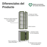 Combo Gabinete + Vitrina 70 cm Blanco/Verde Vik Madesa 02