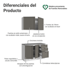 Cocina Compacta 120 cm Blanco/Gris Vik Madesa