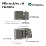 Cocina Integral 120 cm Blanco/Gris Vik Madesa 01