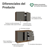 Cocina Integral 120 cm Marrón/Gris Vik Madesa 01