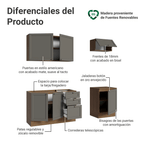 Cocina Compacta 180 x 52 cm Marrón/Gris Vik Madesa