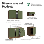 Cocina Compacta 180 x 52 cm Marrón/Verde Vik Madesa