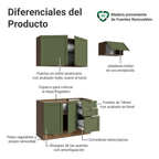 Cocina Compacta 180 cm Marrón/Verde Vik Madesa