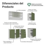 Cocina Integral 180 cm Blanco/Verde Vik Madesa 03