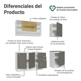 Cocina Integral 180 cm Blanco/Gris Vik Madesa 04