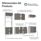 Cocina Integral 270 cm Con Mueble para Horno Blanco/Gris Vik Madesa