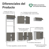 Cocina Integral 270 cm Blanco/Gris Vik Madesa 01