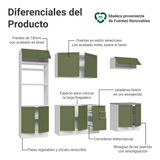 Cocina Integral 270 cm Blanco/Verde Vik Madesa 01