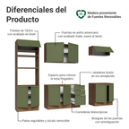 Cocina Integral 270 cm Con Mueble para Horno Marrón/Verde Vik Madesa