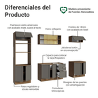 Cocina Integral 270 cm Con Mueble para Horno Marrón/Gris Vik Madesa