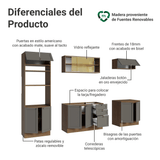 Cocina Integral 270 cm Marrón/Gris Vik Madesa 02