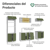 Cocina Integral 270 cm Blanco/Verde Vik Madesa 02