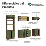 Cocina Integral 270 cm Marrón/Verde Vik Madesa 02