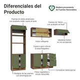 Cocina Integral 270 cm Marrón/Verde Vik Madesa 04