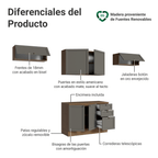 Cocina Compacta 280 x 52 cm Marrón/Gris Vik Madesa
