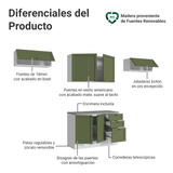 Cocina Integral 280 cm Blanco/Verde Vik Madesa 01
