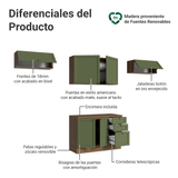 Cocina Integral 280 cm Marrón/Verde Vik Madesa 01