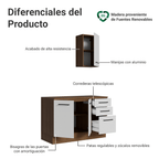 Kit Gabinete Bajo y Gabinete Superior para Baño 120 cm 3 Puertas 3 Cajones Marrón/Blanco Agata Madesa