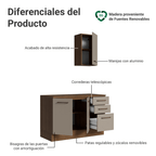 Kit Gabinete Bajo y Gabinete Superior para Baño 120 cm 3 Puertas 3 Cajones Marrón/Crema Agata Madesa