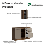 Gabinete para Baño 120 cm 3 Puertas 3 Cajones Agata Marrón/Crema 01