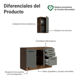 Gabinete para Baño 120 cm 3 Puertas 3 Cajones Agata Marrón/Gris 01