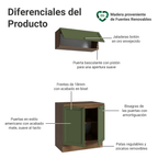 Kit Gabinete Bajo y Gabinete Superior para Baño 80 x 52 cm 3 Puertas Marrón/Verde Vik Madesa
