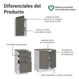 Combo Gabinete Bajo para Baño 110cm 3 Gavetas 3 Puertas Blanco/Gris Vik Madesa 01