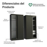 Conjunto de 2 Clósets 4 Puertas Corredizas Negro Tokio Madesa