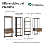 Clóset Modulado 4 Cajones 258cm Marrón/Negro Valencia 02