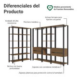 Clóset Modular 4 Cajones 417cm Marrón/Negro Valencia 01