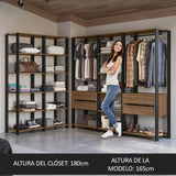 Clóset Modular Valencia 4 Cajones 417cm Marrón/Negro 01
