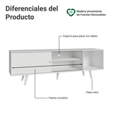 Mueble para TV hasta 80 Pulgadas 160cm con patas Blanco Torino Madesa