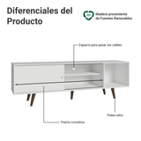Mueble para TV hasta 80 Pulgadas 160 cm Con Patas Torino Blanco/Marrón